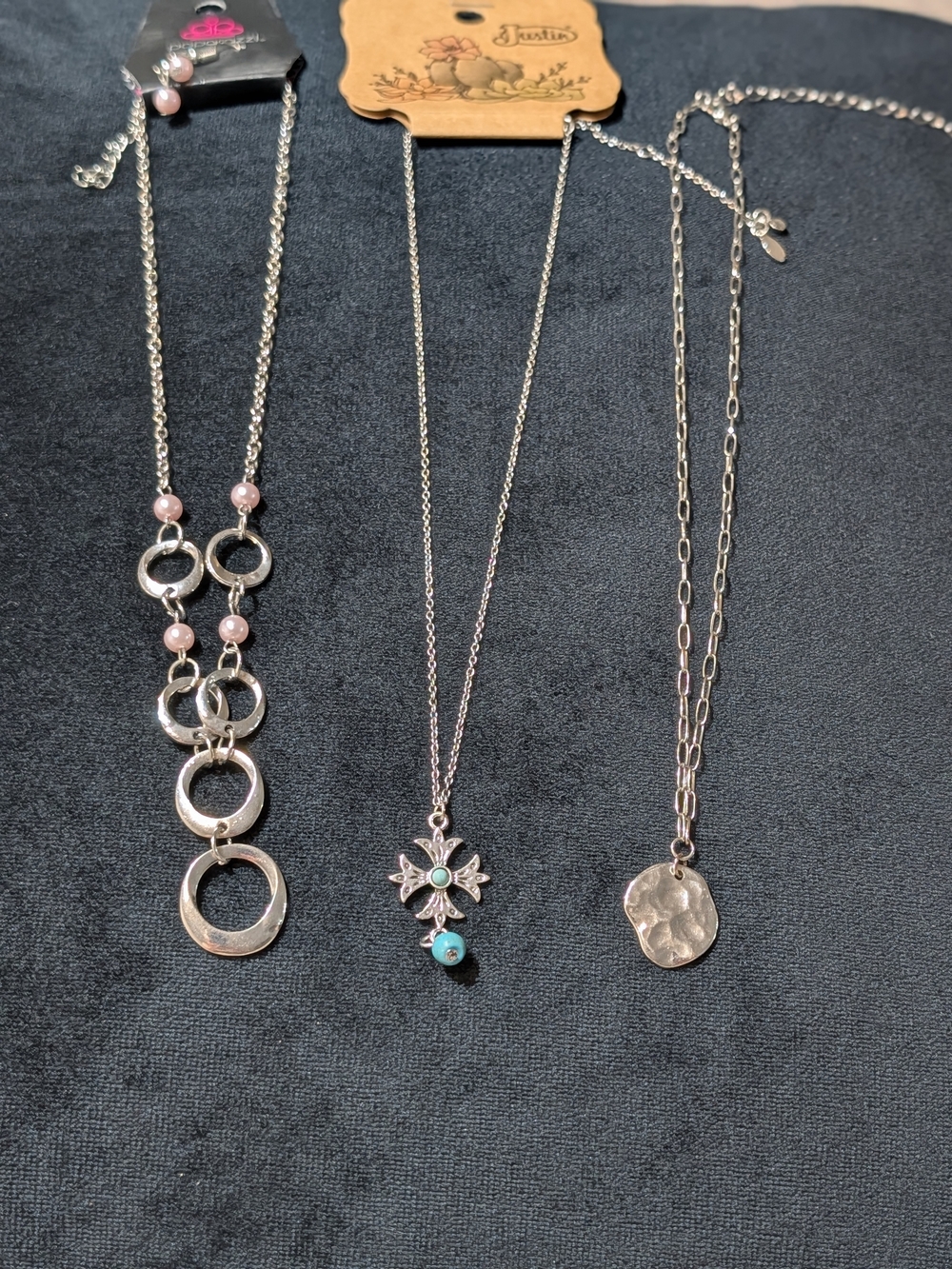 Mixed Lot 3pc Silver Tone Necklaces